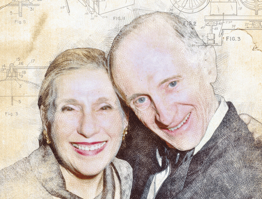 Illustration of Jerry Lemelson and his wife, Dorothy